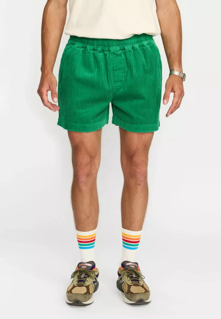 Revolution Green Cord Casual Shorts Herren grün